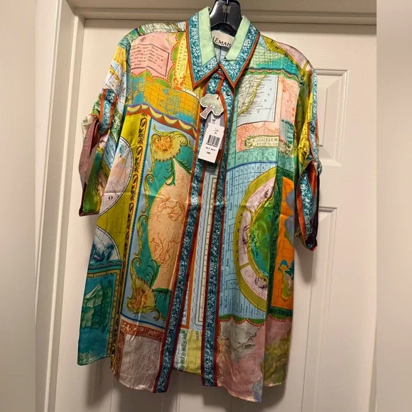 Alemais Atlas Silk Shirt Womens US 2 AU 6 NWT - Picture 3 of 4